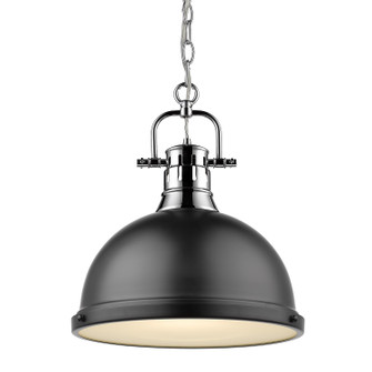 Duncan One Light Pendant in Chrome (62|3602-L CH-BLK)