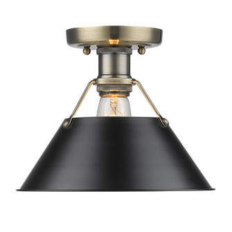 Orwell One Light Flush Mount in Aged Brass (62|3306-FM AB-BLK)