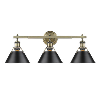 Orwell Three Light Bath Vanity in Aged Brass (62|3306-BA3 AB-BLK)