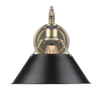 Orwell One Light Wall Sconce in Aged Brass (62|3306-1W AB-BLK)