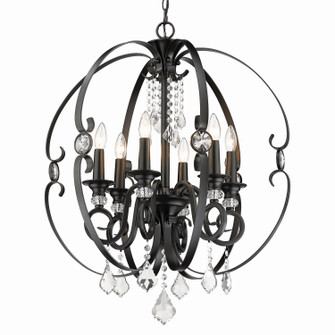 Ella BLK Six Light Chandelier in Matte Black (62|1323-6 BLK)