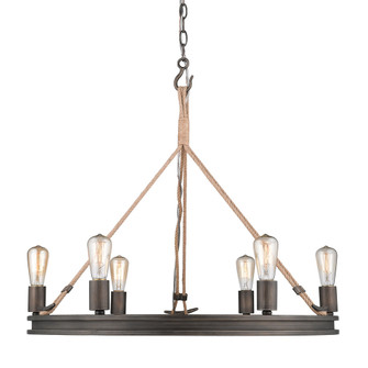 Chatham Six Light Chandelier in Gunmetal Bronze (62|1048-6 GMT)