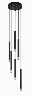 Wand LED Pendant in Coal With Brushed Nickel (42|P5404-691-L)
