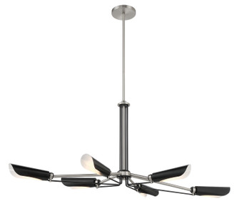 Turbine Six Light Island Pendant in Brushed Nickel and Coal Highlights (42|P1697-691)