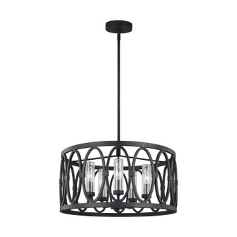 Patrice Five Light Outdoor Chandelier in Dark Weathered Zinc (454|OLF3222/5DWZ)