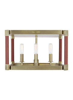 Hadley Four Light Flush Mount in Time Worn Brass (454|LF1034TWB)