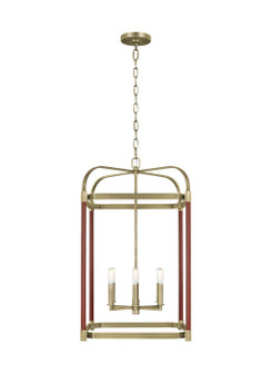 Hadley Six Light Lantern in Time Worn Brass (454|LC1156TWB)