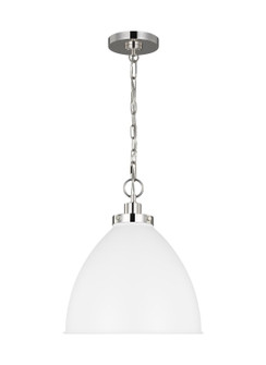 Wellfleet One Light Pendant in Matte White and Polished Nickel (454|CP1291MWTPN)