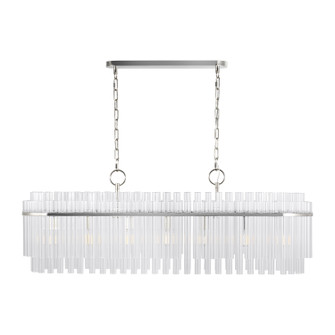 Beckett Seven Light Linear Chandelier in Polished Nickel (454|CC1307PN)