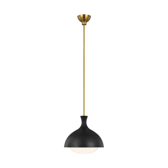 Lucerne One Light Pendant in Midnight Black and Burnished Brass (454|AEP1021BBSMBK)