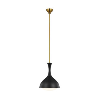 Lucerne One Light Pendant in Midnight Black and Burnished Brass (454|AEP1011BBSMBK)