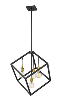 Vertical Four Light Chandelier in Bronze + Olde Brass (224|478P24-BRZ-OBR)