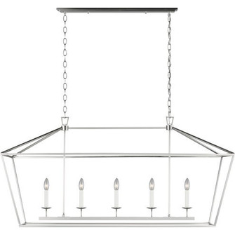 Dianna Five Light Linear Chandelier in Satin Brass (454|6692605-848)
