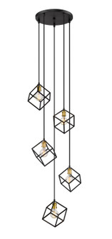 Vertical Five Light Chandelier in Bronze + Olde Brass (224|478-5BRZ-OBR)