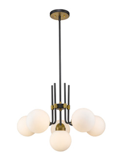 Parsons Six Light Chandelier in Matte Black + Olde Brass (224|477-6MB-OBR)