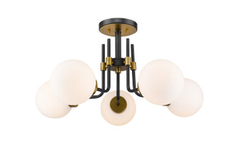 Parsons Five Light Semi Flush Mount in Matte Black + Olde Brass (224|477-5SF-MB-OBR)