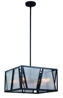 Oslo Four Light Semi-Flush Mount in Black and Natural Brass (63|P0294)