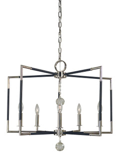 Felicity Five Light Chandelier in Polished Nickel with Matte Black Accents (8|5046 PN/MBLACK)