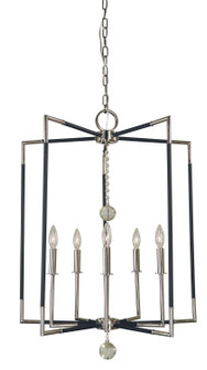 Felicity Five Light Chandelier in Polished Nickel with Matte Black Accents (8|5042 PN/MBLACK)