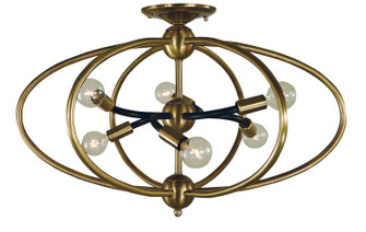 Orbit Six Light Flush /Semi Flush Mount in Polished Nickel with Matte Black Accents (8|4947 PN/MBLACK)