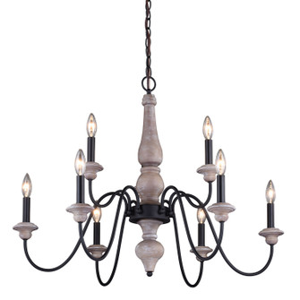 Georgetown Nine Light Chandelier in Vintage Ash and Oil Burnished Bronze (63|H0237)