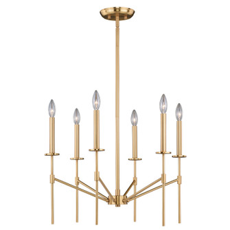 Kedzie Six Light Chandelier in Natural Brass (63|H0178)