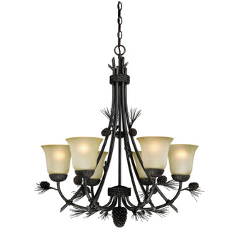 Sierra Six Light Chandelier in Black Walnut (63|H0170)