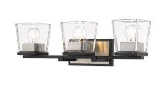 Bleeker Street Three Light Vanity in Matte Black + Brushed Nickel (224|475-3V-MB-BN)