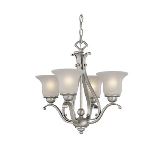 Monrovia Four Light Mini Chandelier or Semi Flush in Brushed Nickel (63|CH35404BN)