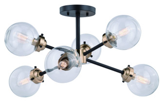 Orbit Six Light Semi Flush Mount in Muted Brass and Oil Rubbed Bronze (63|C0193)