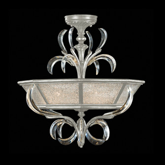 Beveled Arcs Three Light Semi-Flush Mount in Silver Leaf (48|704340-SF4)