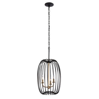 Nico Three Light Foyer Pendant in Carbon/Havana Gold (137|375F03CBHG)