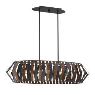 Bevelo Six Light Chandelier in Wood/Bronze (40|38269-011)