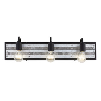 Abbey Rose Three Light Bath in Black/Galvanized (137|336B03BL)