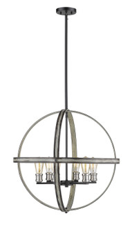 Kirkland Six Light Chandelier in Ashen Barnboard (224|472B26-ABB)