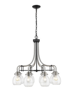 Kraken Eight Light Chandelier in Matte Black + Brushed Nickel (224|466-8MB-BN)