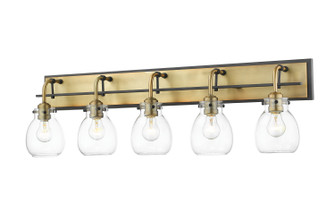 Kraken Five Light Vanity in Matte Black + Olde Brass (224|466-5V-MB-OBR)