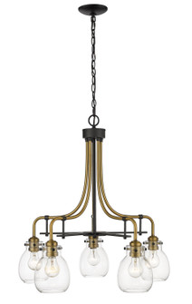 Kraken Five Light Chandelier in Matte Black + Olde Brass (224|466-5MB-OBR)