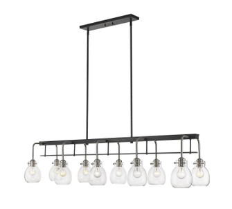 Kraken Ten Light Linear Chandelier in Matte Black + Brushed Nickel (224|466-10L-MB-BN)
