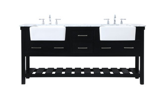 Clement Double Bathroom Vanity in Black (173|VF60172DBK)
