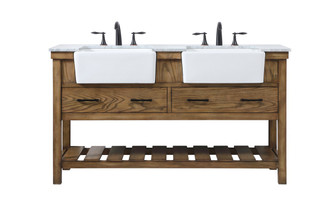 Clement Double Bathroom Vanity in driftwood (173|VF60160DDW)