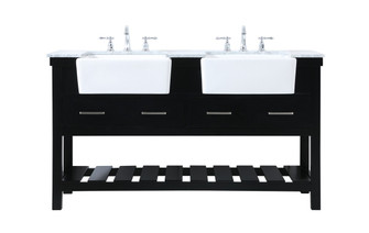 Clement Double Bathroom Vanity in Black (173|VF60160DBK)