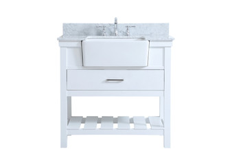 Clement Single Bathroom Vanity in white (173|VF60136WH-BS)