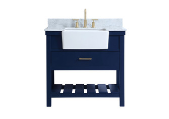 Clement Single Bathroom Vanity in blue (173|VF60136BL-BS)