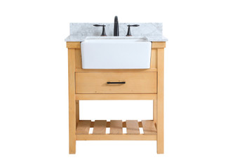 Clement Single Bathroom Vanity in natural wood (173|VF60130NW-BS)