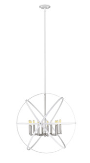 Cavallo Ten Light Chandelier in Hammered White + Brushed Nickel (224|463-36HWH-BN)