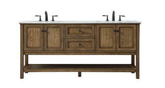 Metropolis Double Bathroom Vanity in driftwood (173|VF27072DDW)