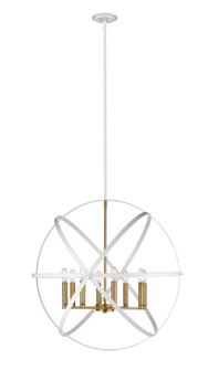 Cavallo Eight Light Chandelier in Hammered White / Olde Brass (224|463-30HWH-OBR)