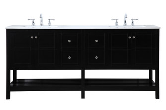 Theo Double Bathroom Vanity in Black (173|VF16472DBK)