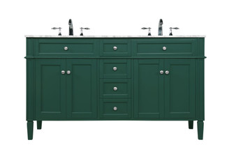 Park Avenue Double Bathroom Vanity in Green (173|VF12560DGN)